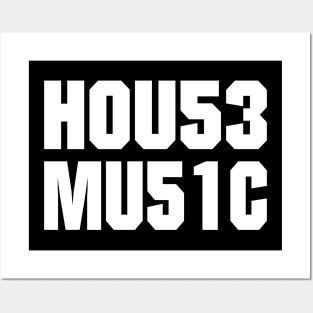 HOUSE MUSIC TEXT NUMBERS Posters and Art